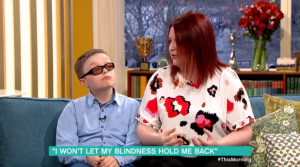 Declan Bitmead and his mum on This Morning