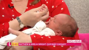 Matthew Wright's baby daughter on Lorraine