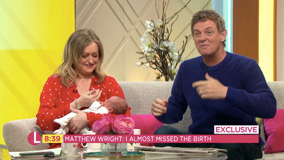 Matthew Wright, wife Amelia and their baby daughter