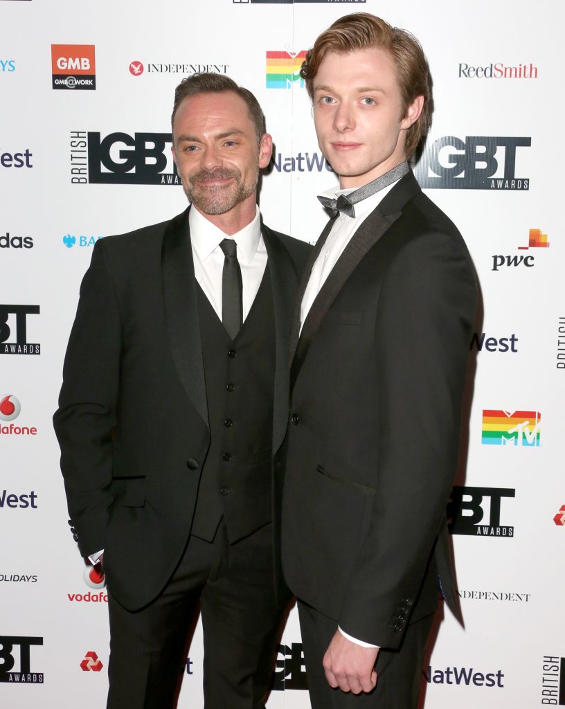 The British LGBT Awards 2017, Grand Connaught Rooms, London UK, 12 May 2017, Photo by Brett D. Cove Pictured: Daniel Brocklebank,Rob Mallard,Adele Roberts
