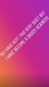 Kieran Hayler says he's become a daddy again