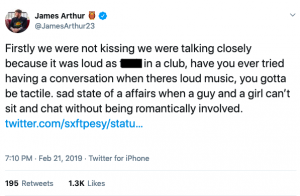 (Credit: JamesArthur23 Twitter)