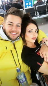 Chris and Jesy pose together