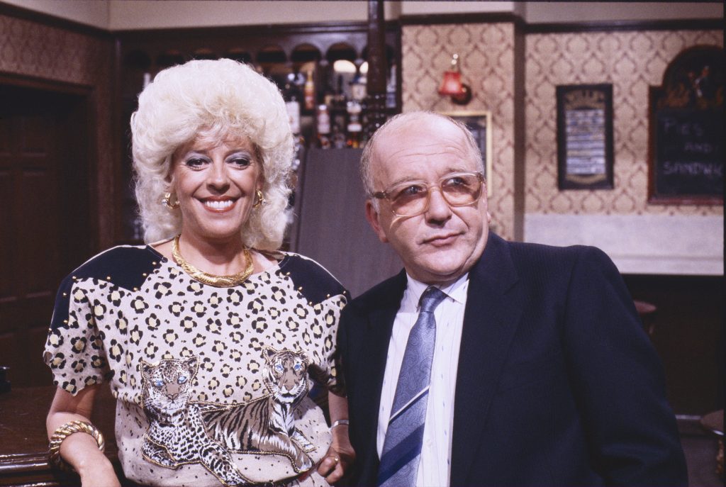Editorial use only Mandatory Credit: Photo by ITV/REX/Shutterstock (8811957cr) Julie Goodyear (as Bet Gilroy) and Roy Barraclough (as Alec Gilroy) "Coronation Street" TV series - 1987 Coronation Street is a long running Television soap opera set in the fictional North of England town of Weatherfield. Created by Tony Warren. First broadcast on December 9th, 1960. Produced by ITV Granada.