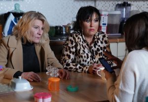 Jessie as Kat Slater on EastEnders (Credit: BBC / Kieron McCarron)