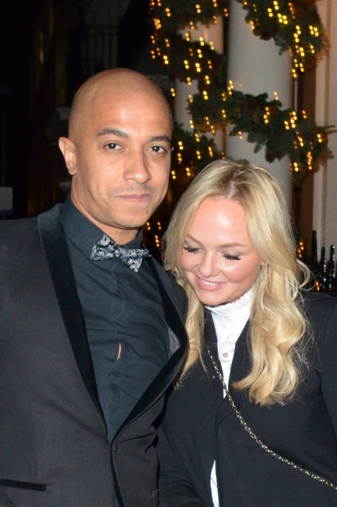 Emma Bunton and partner Jade Jones hold hands as they leave the Lampard wedding reception at the Arts Club in London. The couple cozied up together as they left the club. WORLDWIDE RIGHTS Pictured: Jade Jones,Emma Bunton Ref: SPL4134953 211215 NON-EXCLUSIVE Picture by: FameFlynet.uk.com / SplashNews.com Splash News and Pictures Los Angeles: 310-821-2666 New York: 212-619-2666 London: 0207 644 7656 Milan: 02 4399 8577 photodesk@splashnews.com World Rights