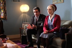 Helen with her co-star Stephen McGann, who plays Dr Patrick Turner (Credit: BBC)