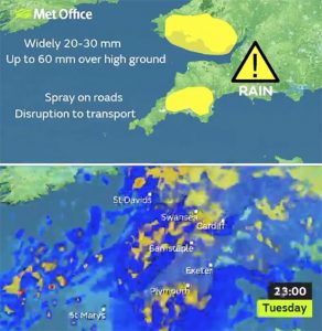rain in the West Met Office