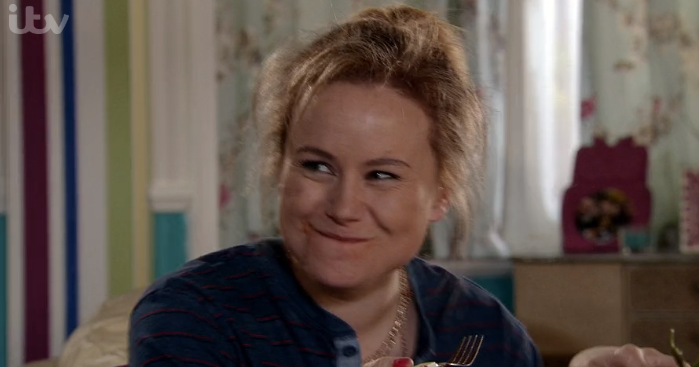 Corrie Gemma eating Credit: ITV