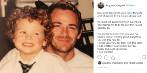 Luke Perry son pays tribute to him after death