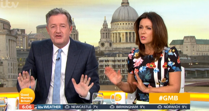 Piers Morgan and Susanna Reid on GMB
