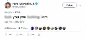 Paris Jackson (Credit: Twitter @ParisJackson)