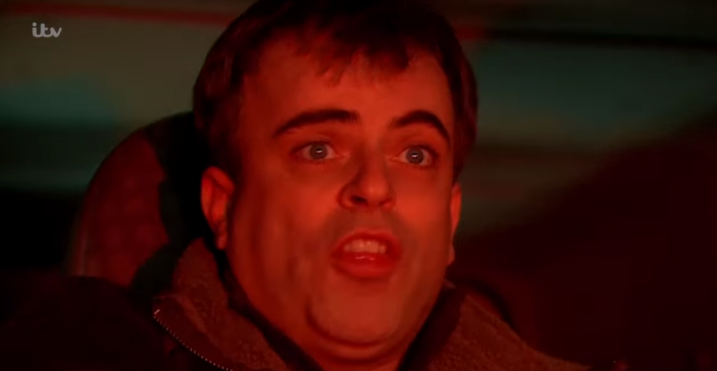 Steve crashes the minibus in Corrie Credit: ITV/YouTube