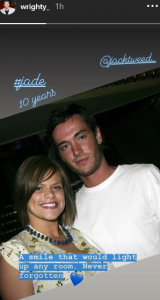 Mark Wright's Instagram post for Jade