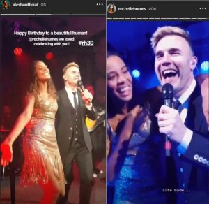 Rochelle Humes celebrated her birthday with Gary Barlow and other stars (Alesha Dixon/Rochelle Humes/Instagram)