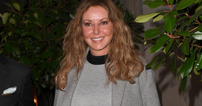 Carol vorderman leaving Scotts Restaurant London