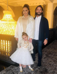 Tamara Ecclestone, Jay Rutland and Fifi at her fifth birthday party