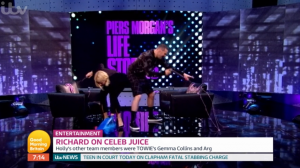 Holly Willoughby and Paddy McGuinness trashing Life STories set