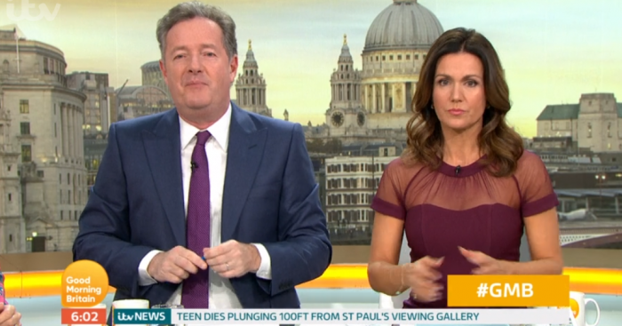 Piers Morgan and Susanna Reid on GMB