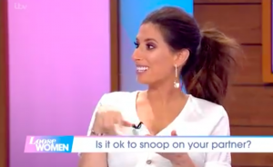 Stacey Soloman snoops on partner Joe Swash
