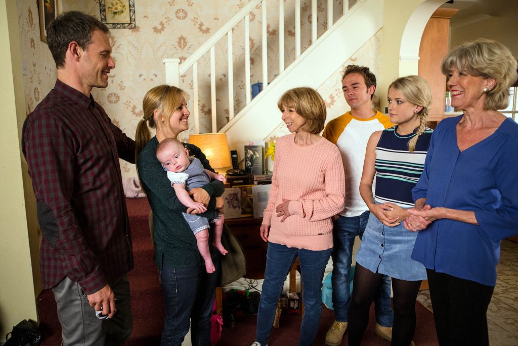 Editorial use only Mandatory Credit: Photo by ITV/REX/Shutterstock (8964552cp) Ep 8956 Friday 29 July 2016 - 1st Ep Having been discharged from hospital for the day, Sarah Platt, as played by Tina O'Brien, returns home with Harry. As the Platts clear out Kylie's clothes, they're taken aback when David Platt, as played by Jack P Shepherd, tells them he's already chosen Kylie's last outfit for the funeral. Aware he's struggling, Sarah suggests to David he should keep Kylie's jewellery for Lily. But David snaps at her to mind her own business and Sarah's increasingly worried about him. 'Coronation Street' TV Series - Jul 2016