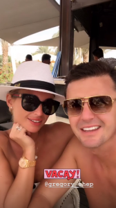 Billie Faiers and husband Greg on holiday