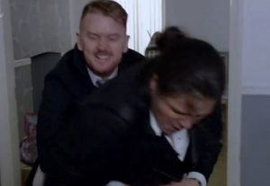 Gary intervened as Sarah attacked Vicky