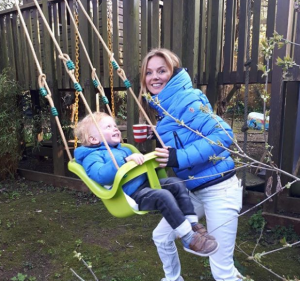 Geri Horner and son