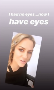 Caroline on set of Love Island filming