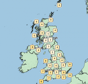 Met Office temperatures