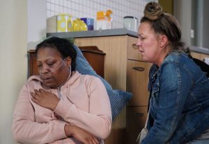 Karen cares for Dinah