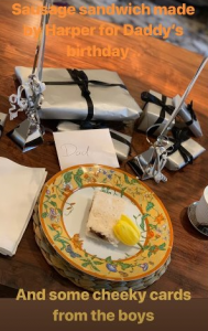 David's Instagram Story on his birthday