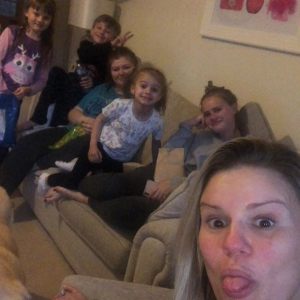 Kerry and her large brood