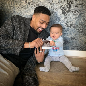 Jordan Banjo and son Cassius