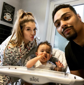 Jordan Banjo, girlfriend Naomi and son Cassius