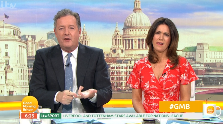 Piers Morgan and Susanna Reid on GMB