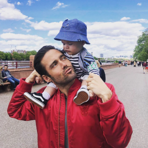 Spencer Matthews and son