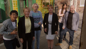 Sally, Yameen, Jenny and Sinead Coronation Street