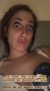 Stace on the night feed