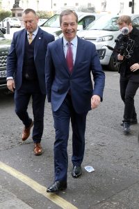 Nigel Farage arriving at The Brexit Party?s first press conference of the European Election campaign at Wolfson Room, 10-11 Carlton House Terrace, London, UK Pictured: Nigel Farage Ref: SPL5087008 070519 NON-EXCLUSIVE Picture by: Martin Evans / SplashNews.com Splash News and Pictures Los Angeles: 310-821-2666 New York: 212-619-2666 London: 0207 644 7656 Milan: 02 4399 8577 photodesk@splashnews.com World Rights