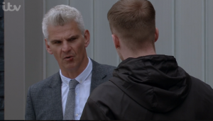 Corrie Robert hit by Tyler Credit: ITV
