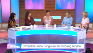 Emmerdale Isabel Hodgins on Loose Women Credit: ITV