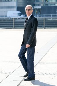 Francis Rossi, Rick Parfitt of Status Quo Leaving BBC Breakfast studio's after their appearance on the show.