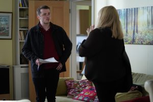 Ben finds out the truth from Sharon (Credit: BBC)