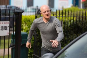 WARNING: Embargoed for publication until 00:00:01 on 24/07/2019 - Programme Name: EastEnders - July - September - 2019 - TX: 23/07/2019 - Episode: EastEnders - July - September - 2019 - 5959 (No. 5959) - Picture Shows: *NOT FOR USE PRE-TX WITHOUT PRIOR APPROVAL* Max runs towards No.45. Max Branning (JAKE WOOD) - (C) BBC - Photographer: Jack Barnes