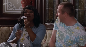 Aggie removed the label from Kirk's jeans Coronation Street