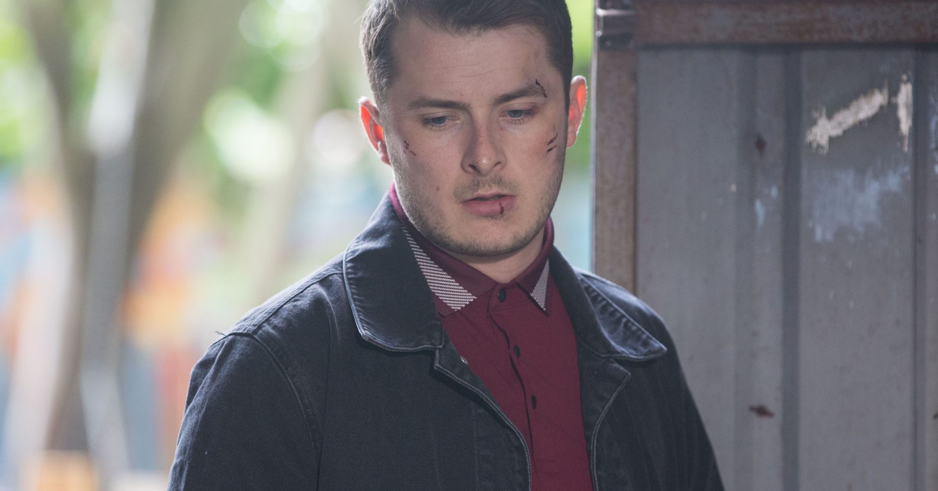 WARNING: Embargoed for publication until 00:00:01 on 02/08/2019 - Programme Name: EastEnders - July - September - 2019 - TX: 01/08/2019 - Episode: EastEnders - July - September - 2019 - 5964 (No. 5964) - Picture Shows: *NOT FOR USE PRE-TX WITHOUT PRIOR APPROVAL* Ben finds Phil injured and surprises Kat, Martin and Stacey, Ben Mitchell (MAX BOWDEN) - (C) BBC - Photographer: Jack Barnes