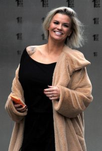 Kerry Katona in between film scenes for Celebs Go Dating