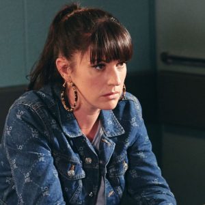 Kerry Wyatt questioned by the police in Emmerdale