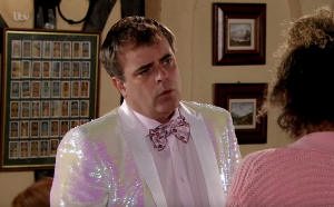 This scene was full of emotion - but Simon was dressed like that! (Credit: ITV)